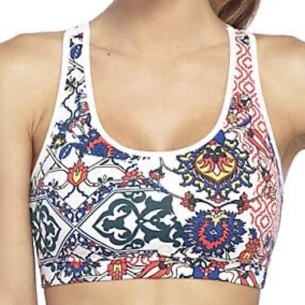 ZELOS‎ Core Print Racerback Sports Bra, Size XL